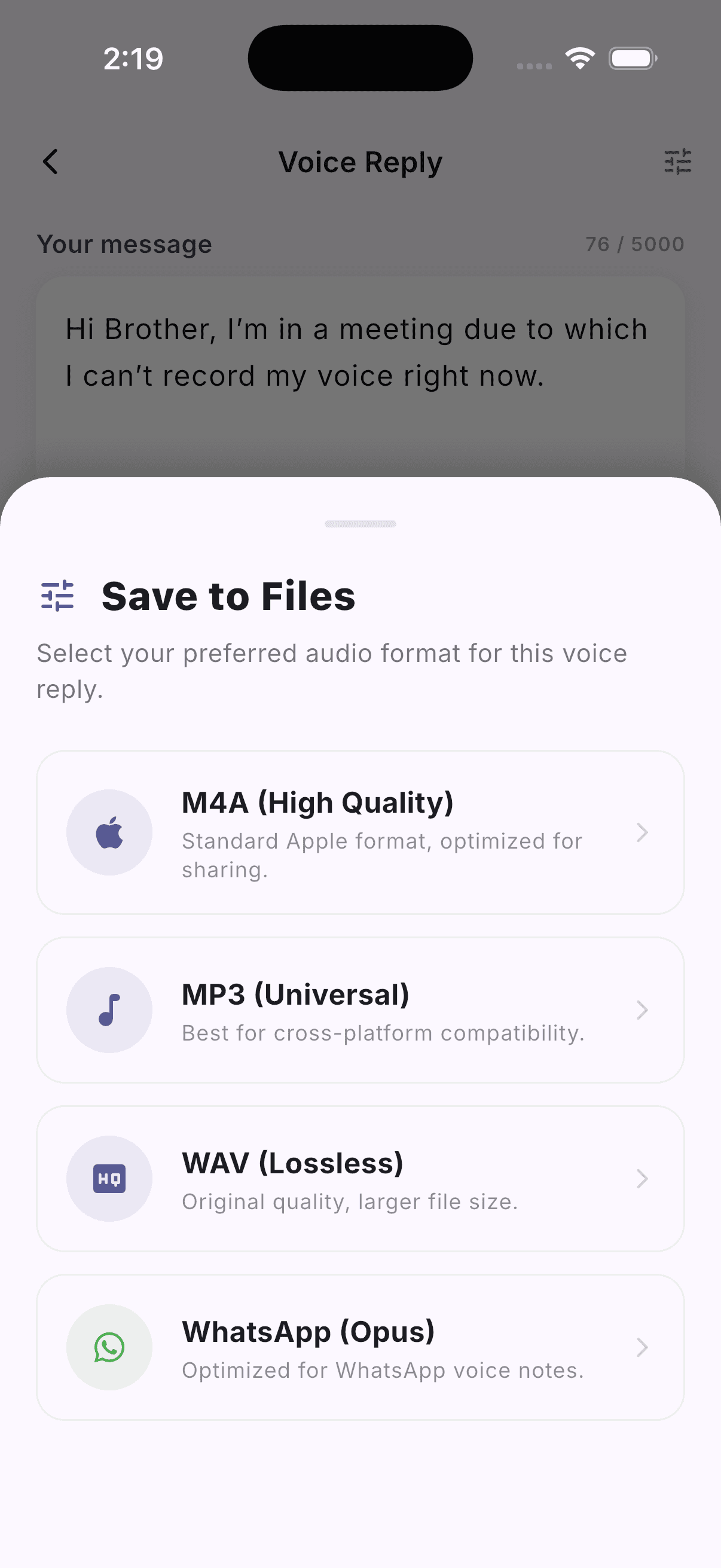 AI Voice Reply Customization